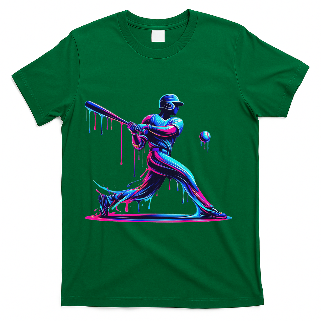 Baseball Player Drip For N Ice Cream T-Shirt - Green