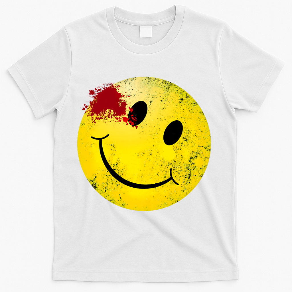 Bloody Smiling Face Vintage Smile T-Shirt - White