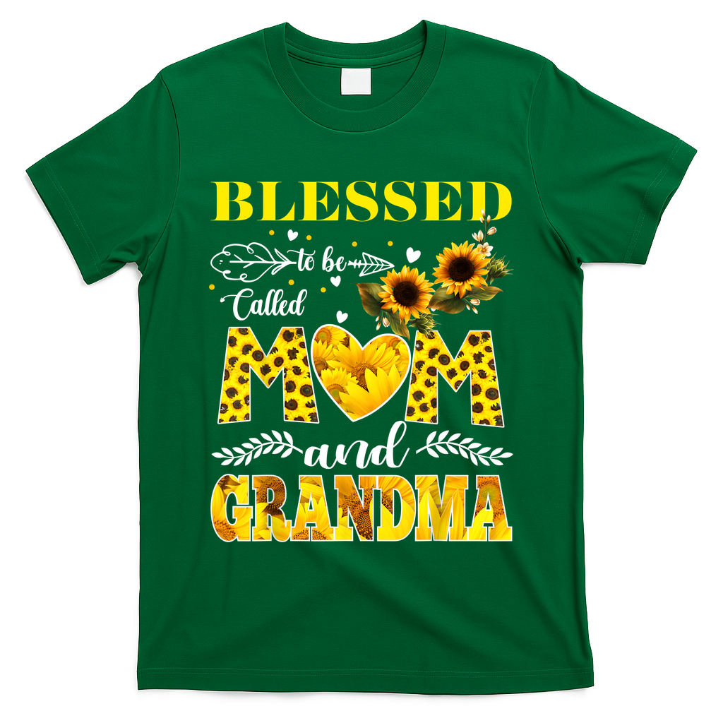 Blessed To Be Called Mom And Grandma Sunflower Mothers Day T-Shirt