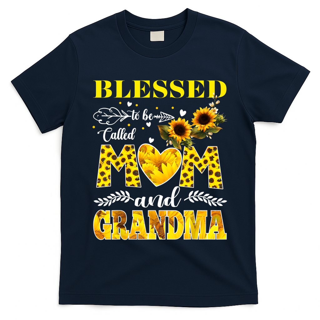 Blessed To Be Called Mom And Grandma Sunflower Mothers Day T-Shirt