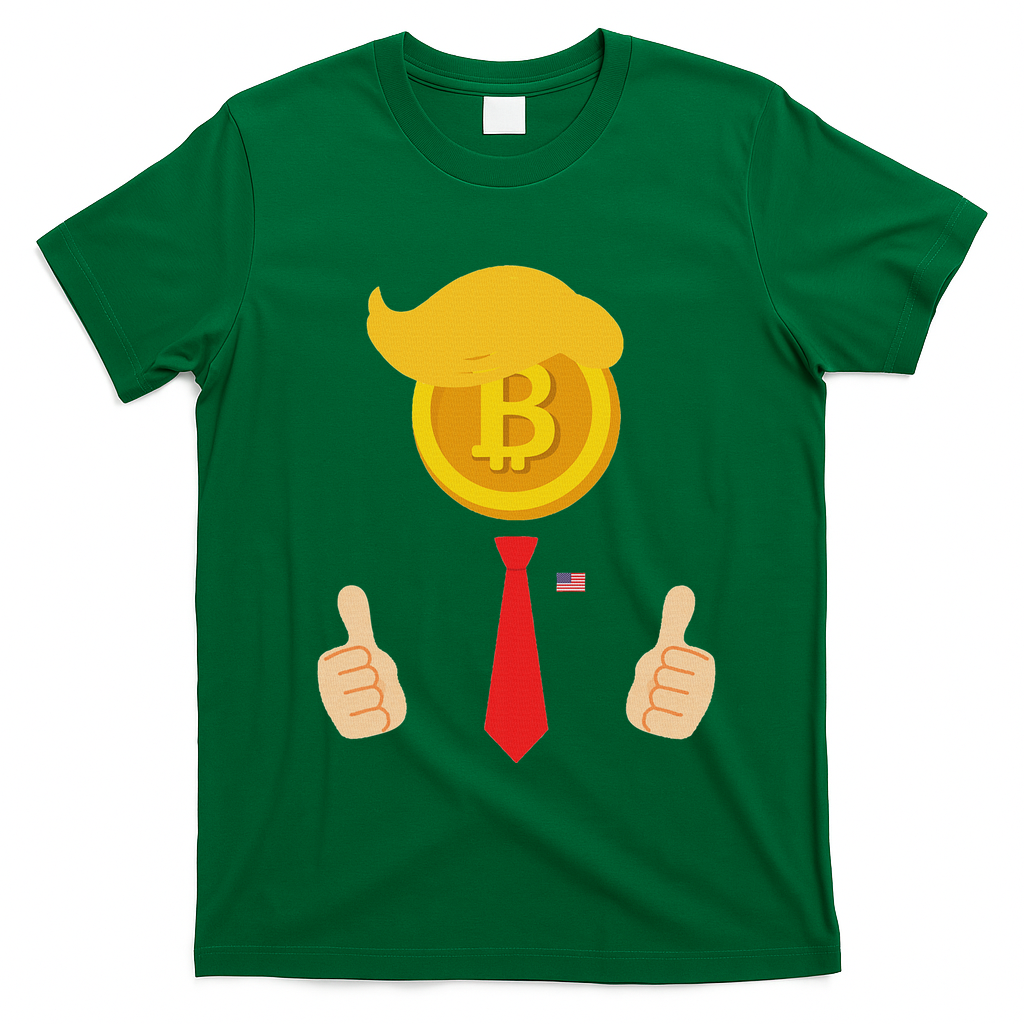 Bitcoin Trump Hair Cryptocurrency President Trump 45 47 Maga T-Shirt - Irish Green