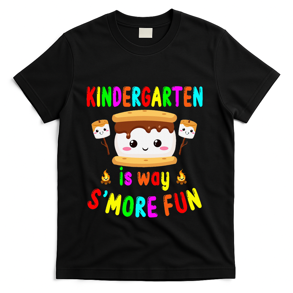 Back To School Kindergarten Is Way SMore Fun Teachers T-Shirt - Black
