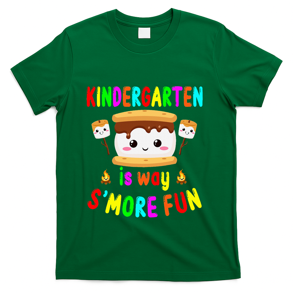 Back To School Kindergarten Is Way SMore Fun Teachers T-Shirt - Green