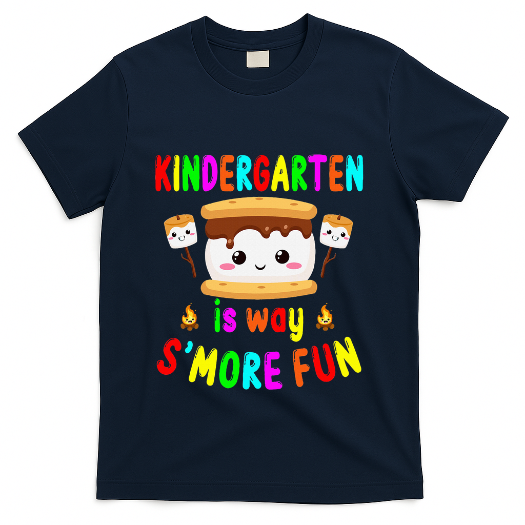 Back To School Kindergarten Is Way SMore Fun Teachers T-Shirt - Navy