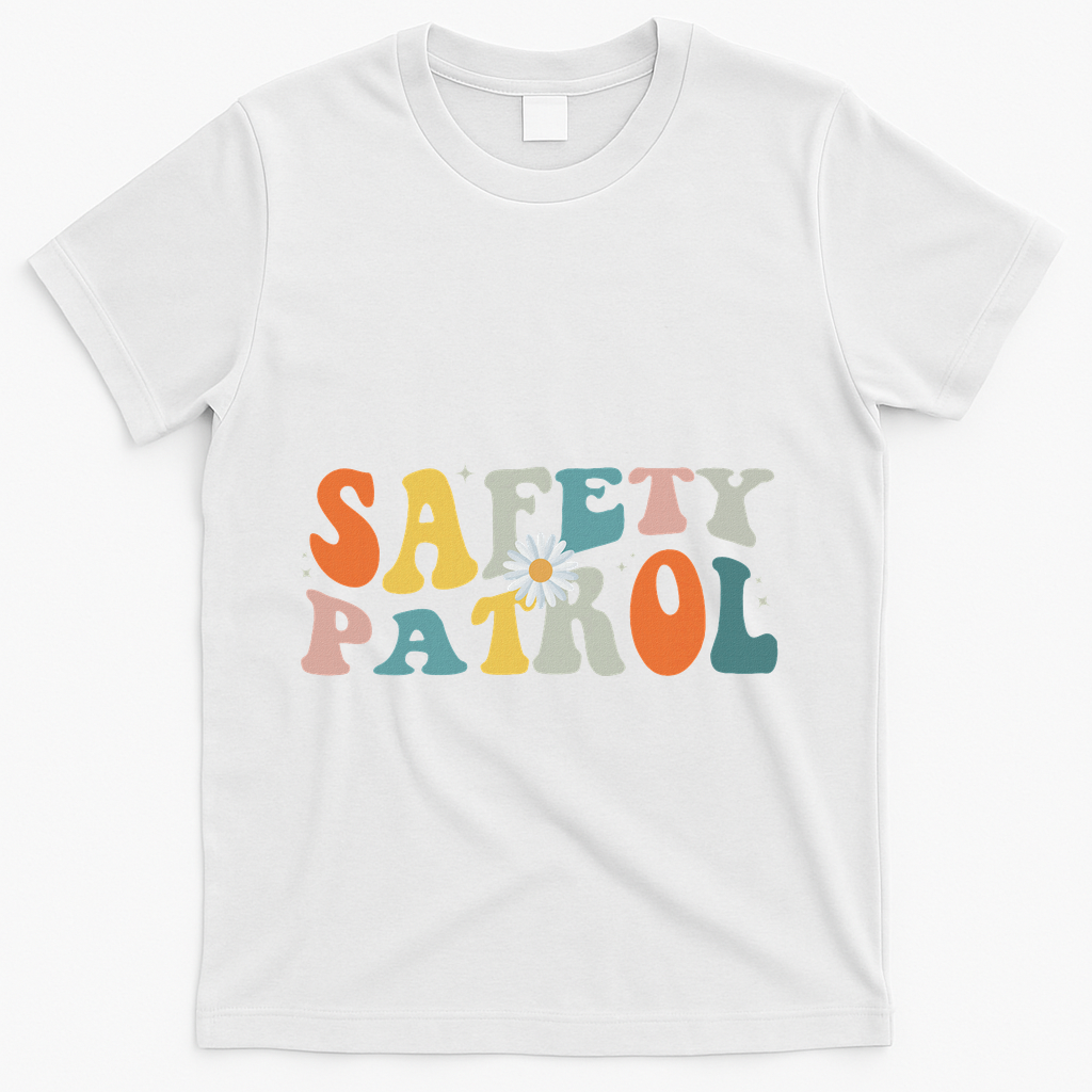 Back To School Student Safety Patrol Groovy T-Shirt - White