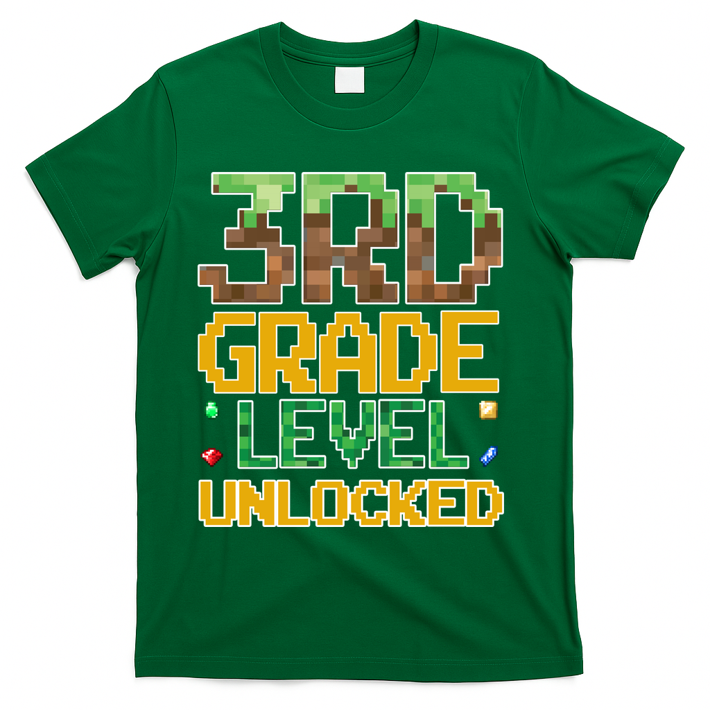 Back To School 3rd Grade Gamer Gaming T-Shirt - Green