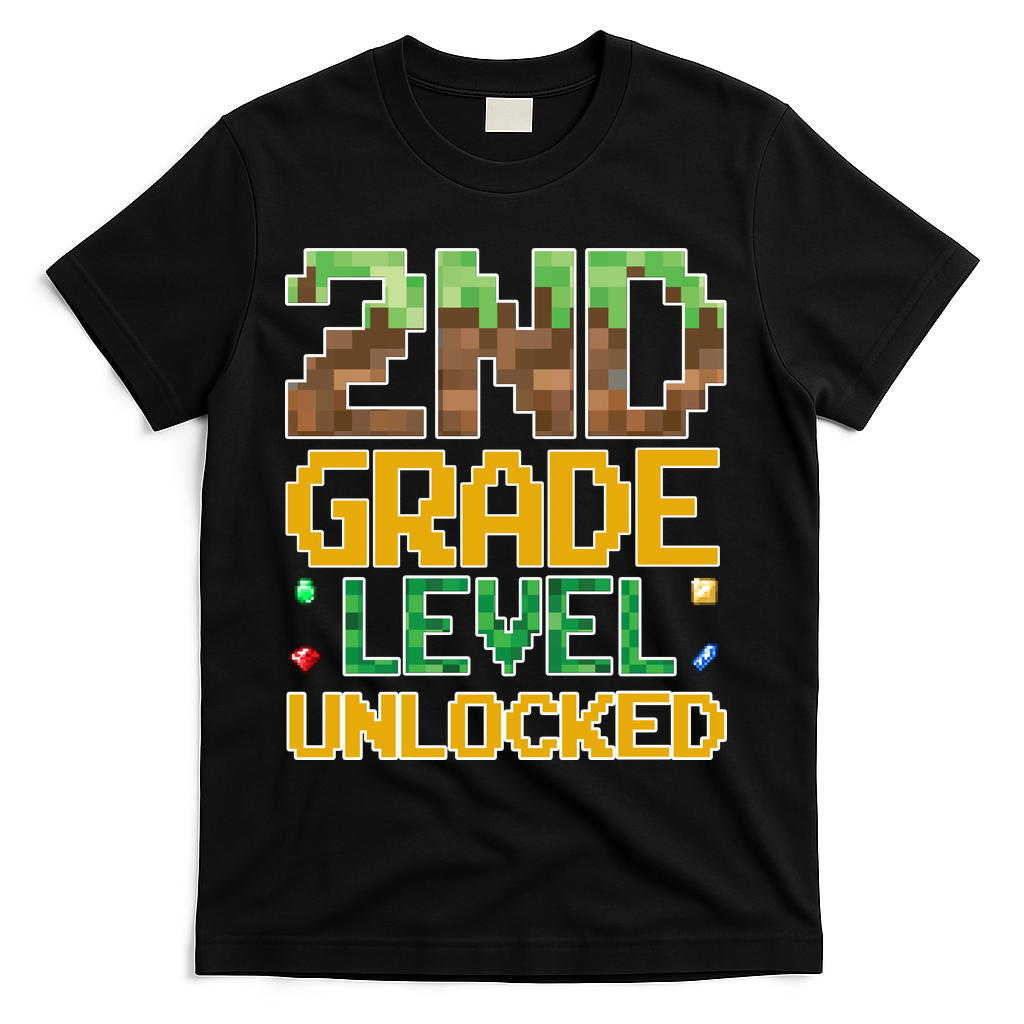 Back To School 2nd Grade Gamer T-Shirt - Black