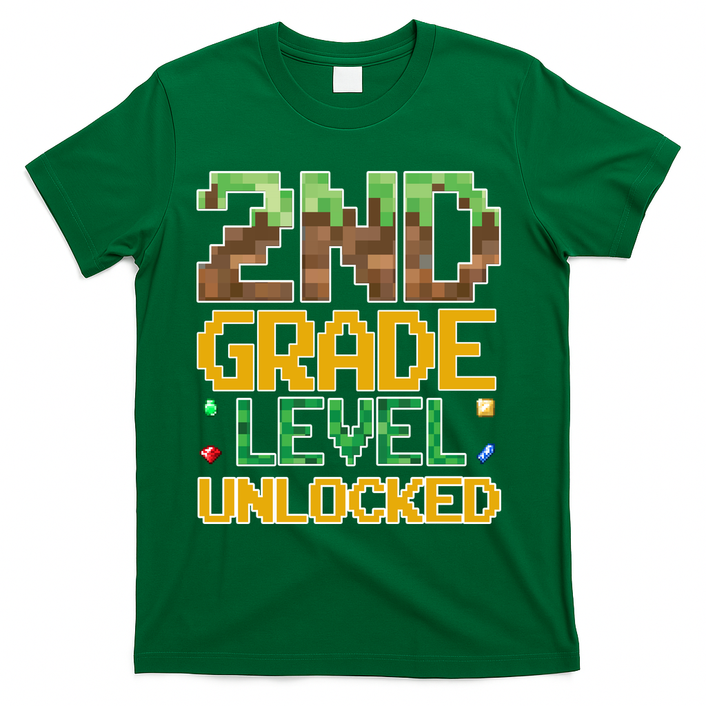 Back To School 2nd Grade Gamer T-Shirt - Green