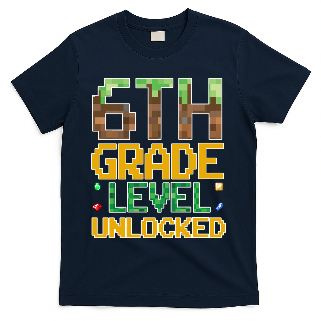 Back To School 6th Grade Gamer T-Shirt - Navy