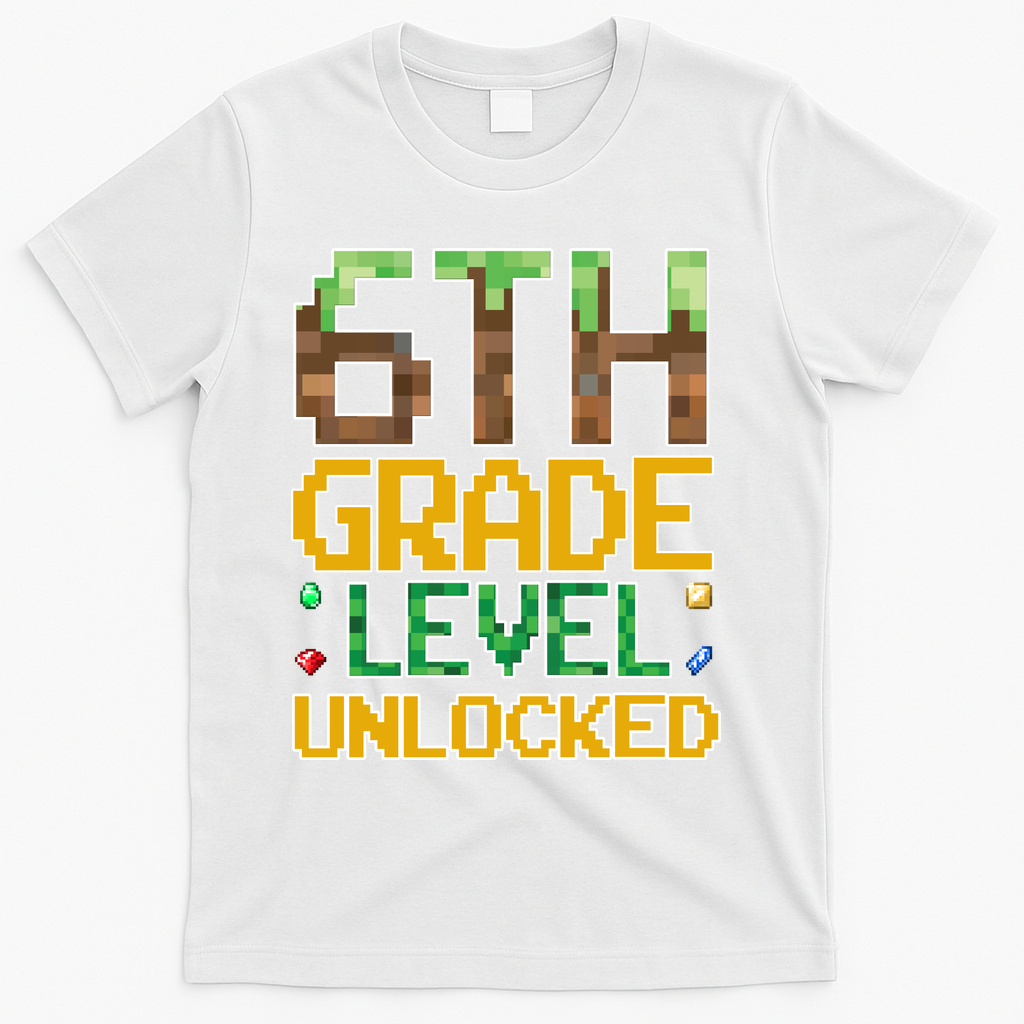 Back To School 6th Grade Gamer T-Shirt - White