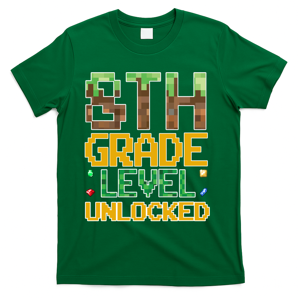 Back To School 8th Grade Gamer T-Shirt - Green