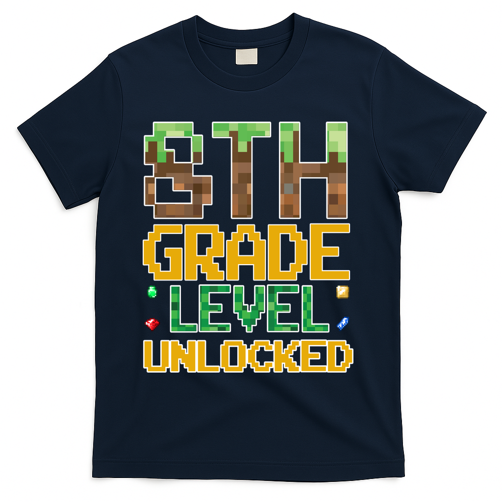 Back To School 8th Grade Gamer T-Shirt - Navy