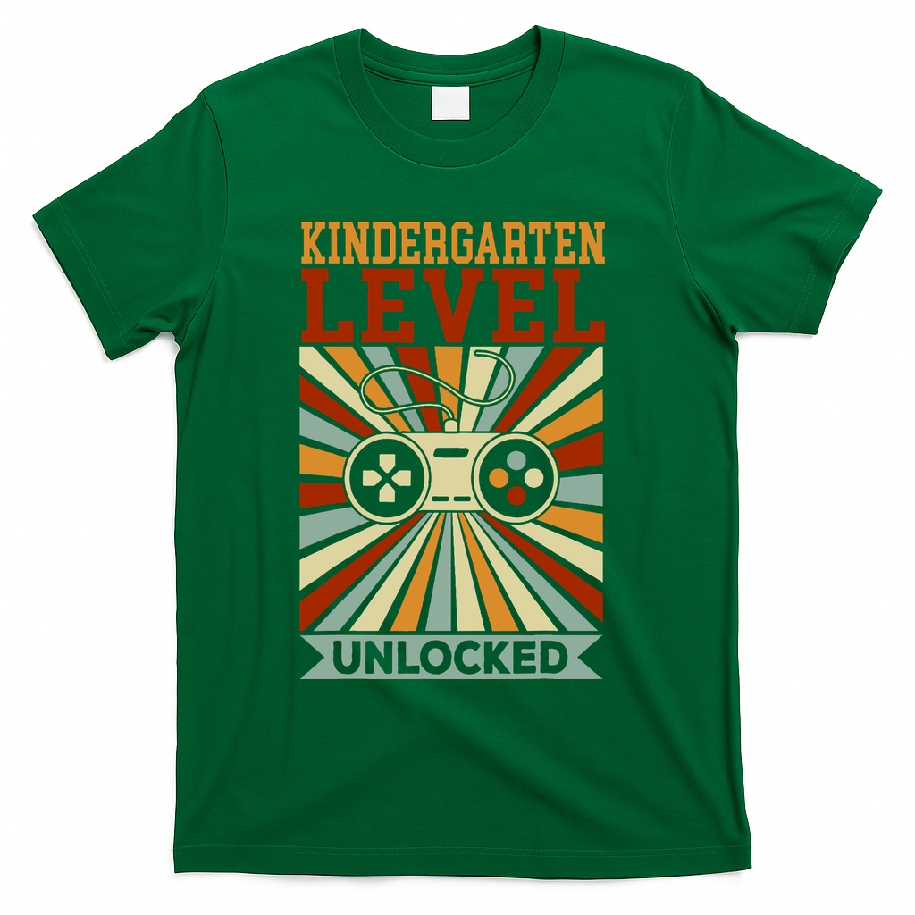 Back To School Kindergarten Level Unlocked T-Shirt - Green