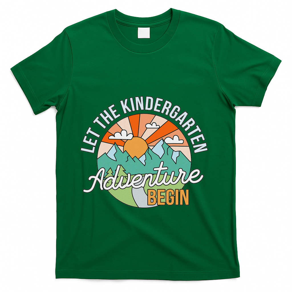 Back To School Let The Kindergarten Adventure Begin T-Shirt - Green