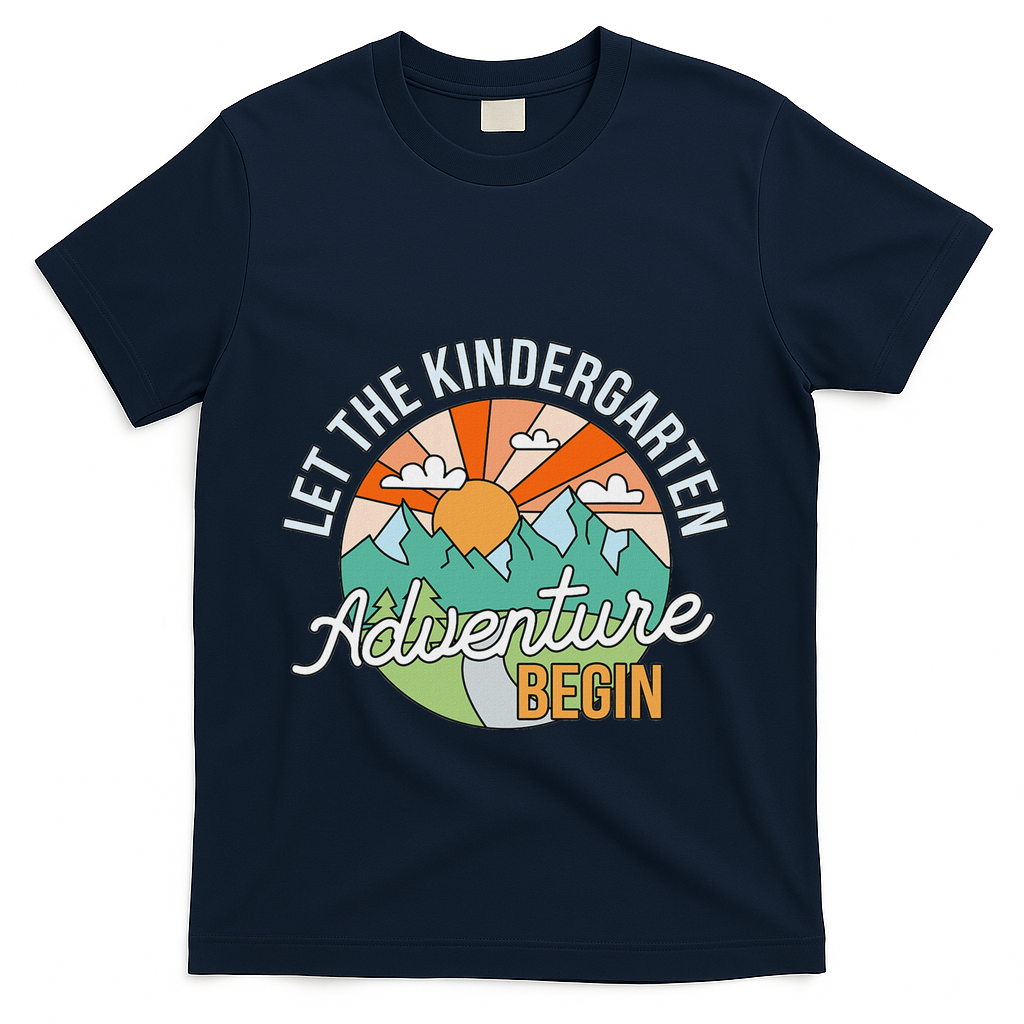 Back To School Let The Kindergarten Adventure Begin T-Shirt - Navy