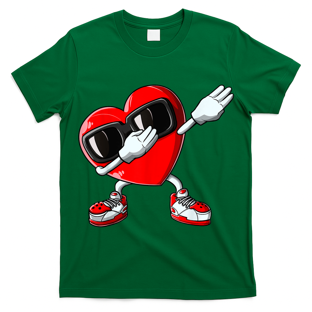 Boys Valentines Day Kids Dabbing Heart Love Dab Dance Gifts T-Shirt