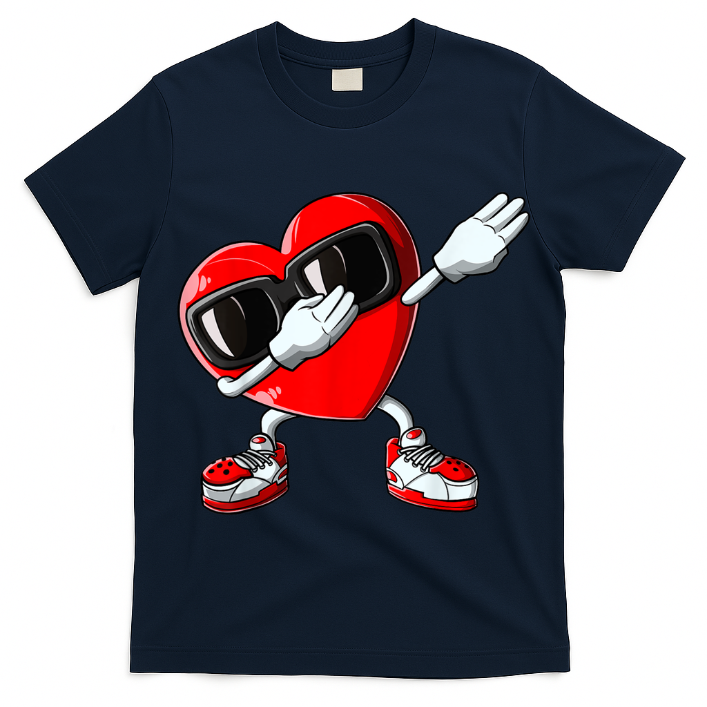 Boys Valentines Day Kids Dabbing Heart Love Dab Dance Gifts T-Shirt