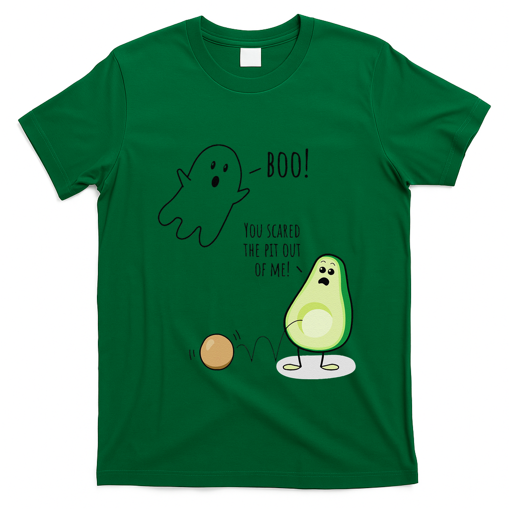 Boo You Scared The Pit Out Of Me Funny Ghost Avocado Gift T-Shirt - Irish Green