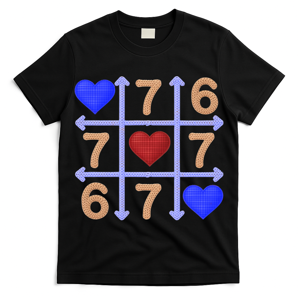 Crochet 6-7 Valentines Day 67 Meme Tik Tak Toe T-Shirt