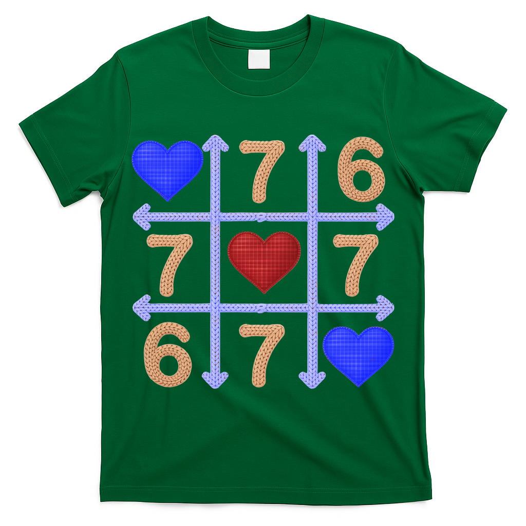 Crochet 6-7 Valentines Day 67 Meme Tik Tak Toe T-Shirt