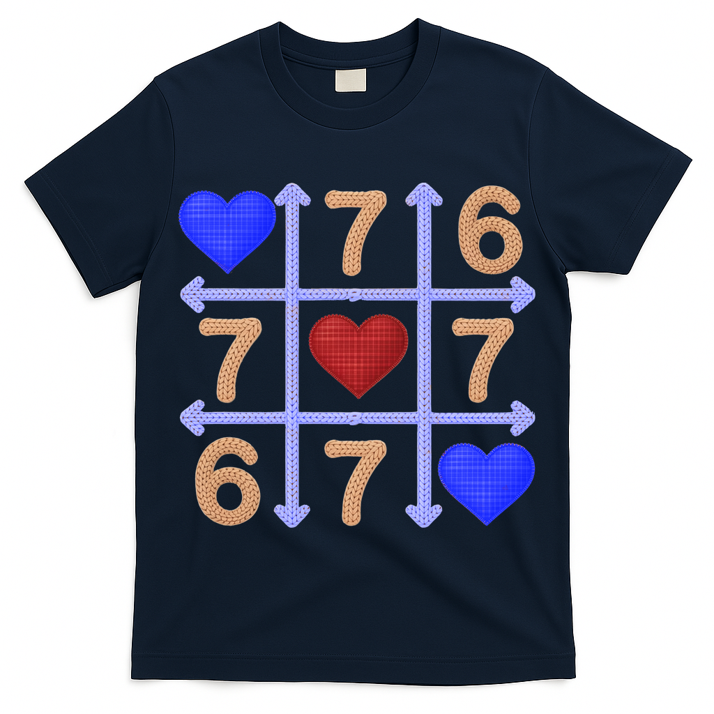Crochet 6-7 Valentines Day 67 Meme Tik Tak Toe T-Shirt