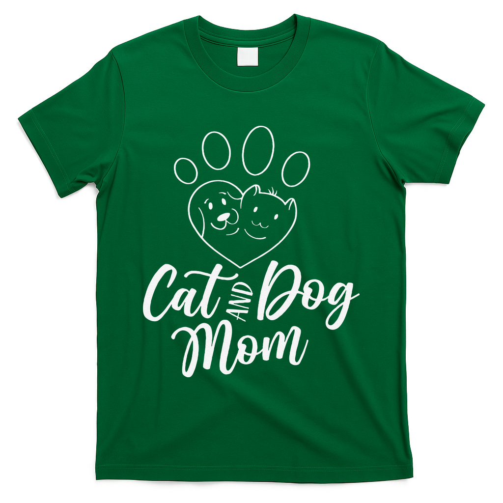 Cat And Dog Mom Dogs Cats Lover Mother Mommy Mama Mothers T-Shirt