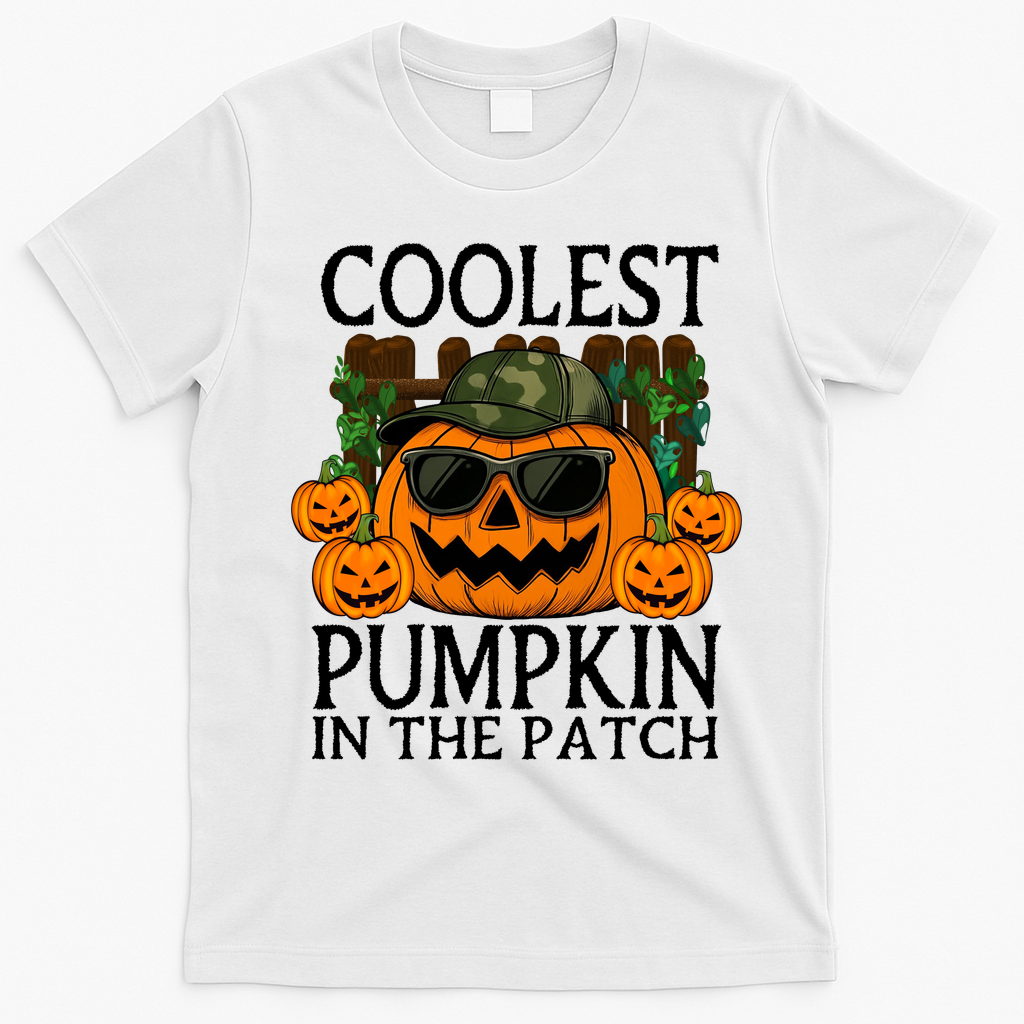 Cute And Funny Halloween Coolest Pumpkin In The Patch T-Shirt - White