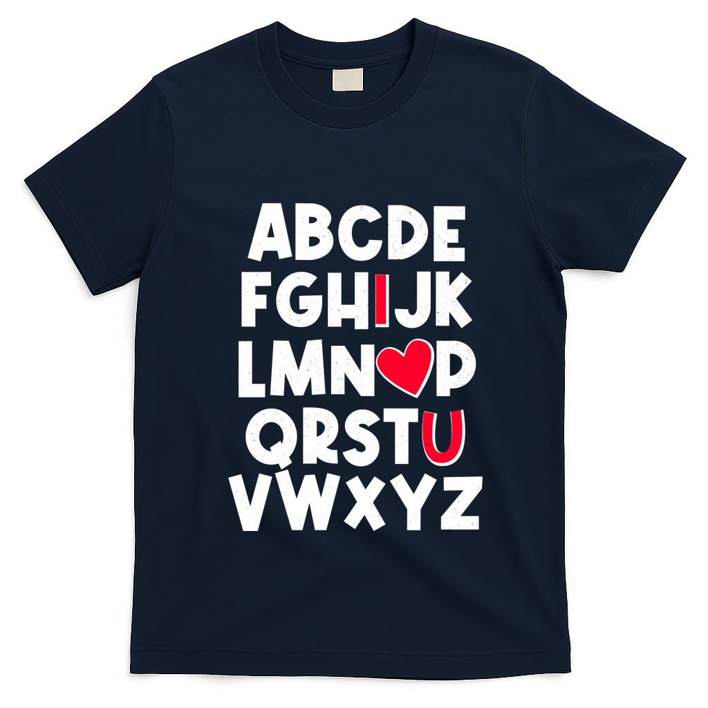 Cute Abcs I Love You Valentine School Teacher Student Life T-Shirt