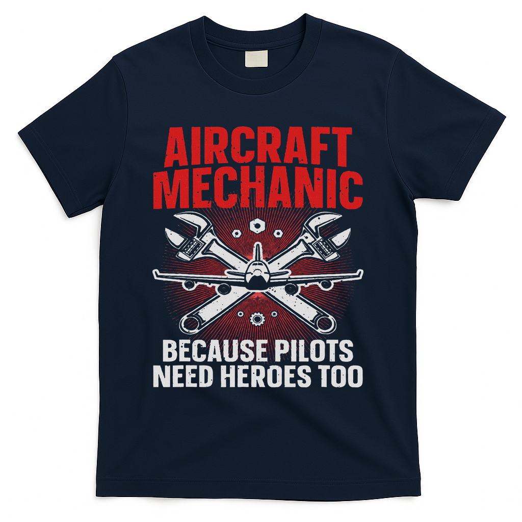 Cool Aircraft Mechanic Art For Women Aviation Mechanic T-Shirt - Navy