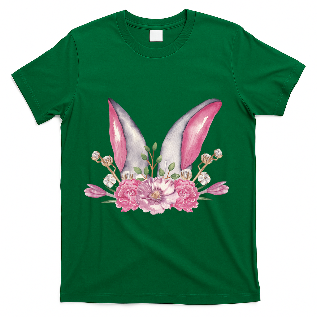 Cute Bunny Ears Easter T-Shirt - Green
