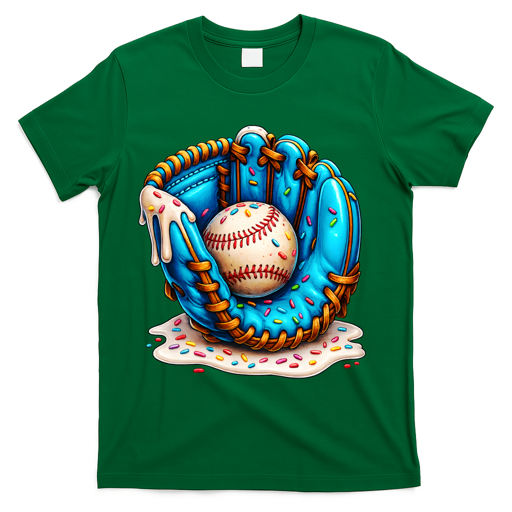 Cool Baseball Lifestyle Drip Ice Cream T-Shirt - Green