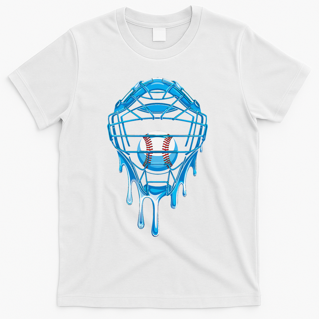Cool Baseball Respect The Drip Melted Ice Cream Baseball T-Shirt - White