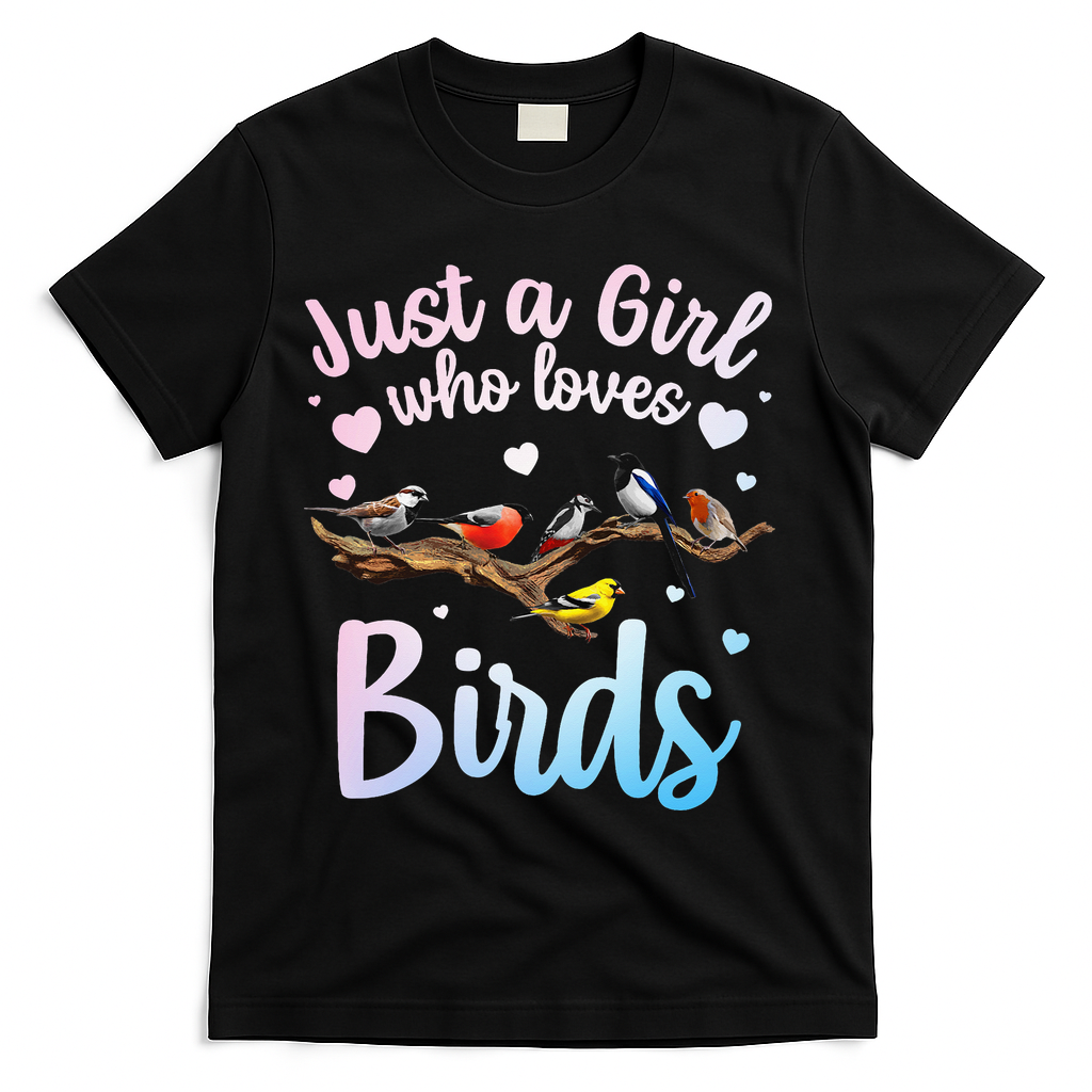 Cool Bird Watcher Art For Women Birding Nerd Birder T-Shirt - Black