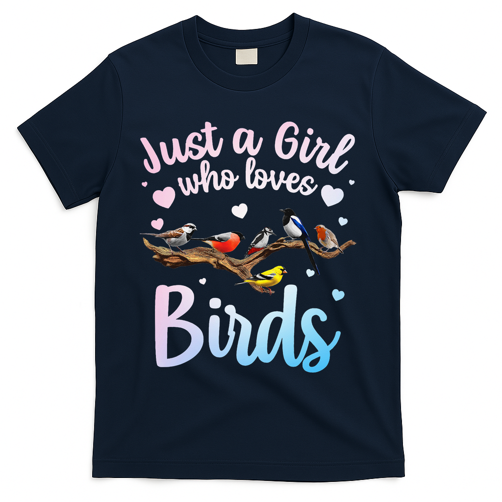 Cool Bird Watcher Art For Women Birding Nerd Birder T-Shirt - Navy