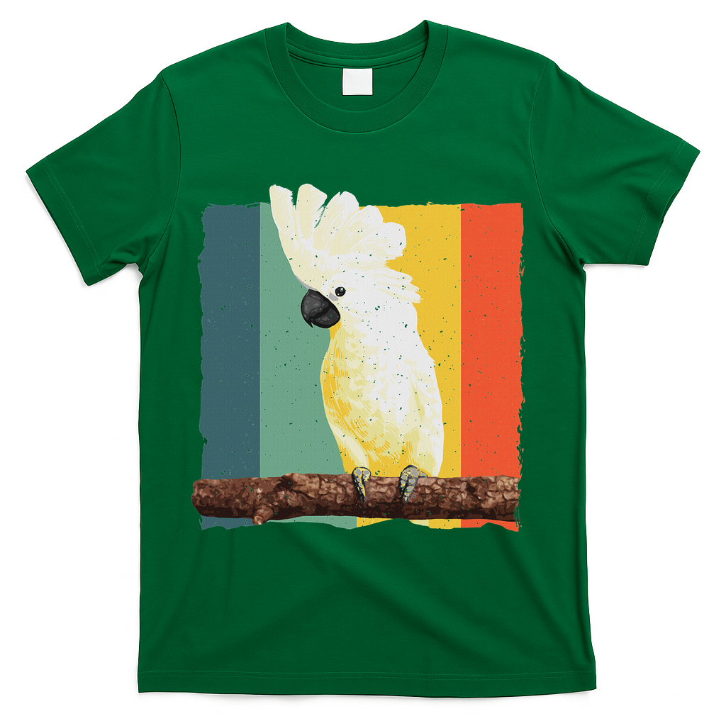 Cool Cockatoo Art For Women Parrot Lover Goffin Cockatoo T-Shirt - Green