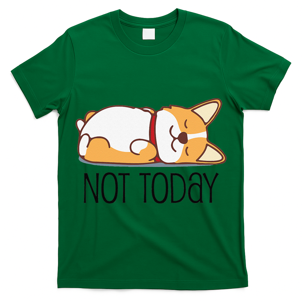 Cute Corgi Gift Funny Dog Lover Not Today Lazy Animal Short Sleeve T-Shirt