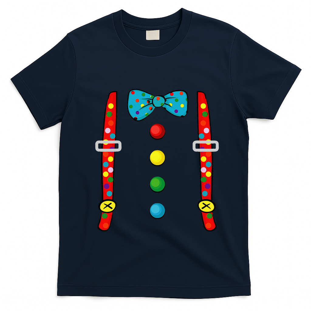 Clown Costume Halloween Funny Circus Clown DIY Costume T-Shirt - Navy Blue