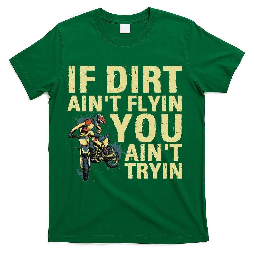 Cool Dirt Bike For Women Motocross Racing Enduro Biker T-Shirt - Green