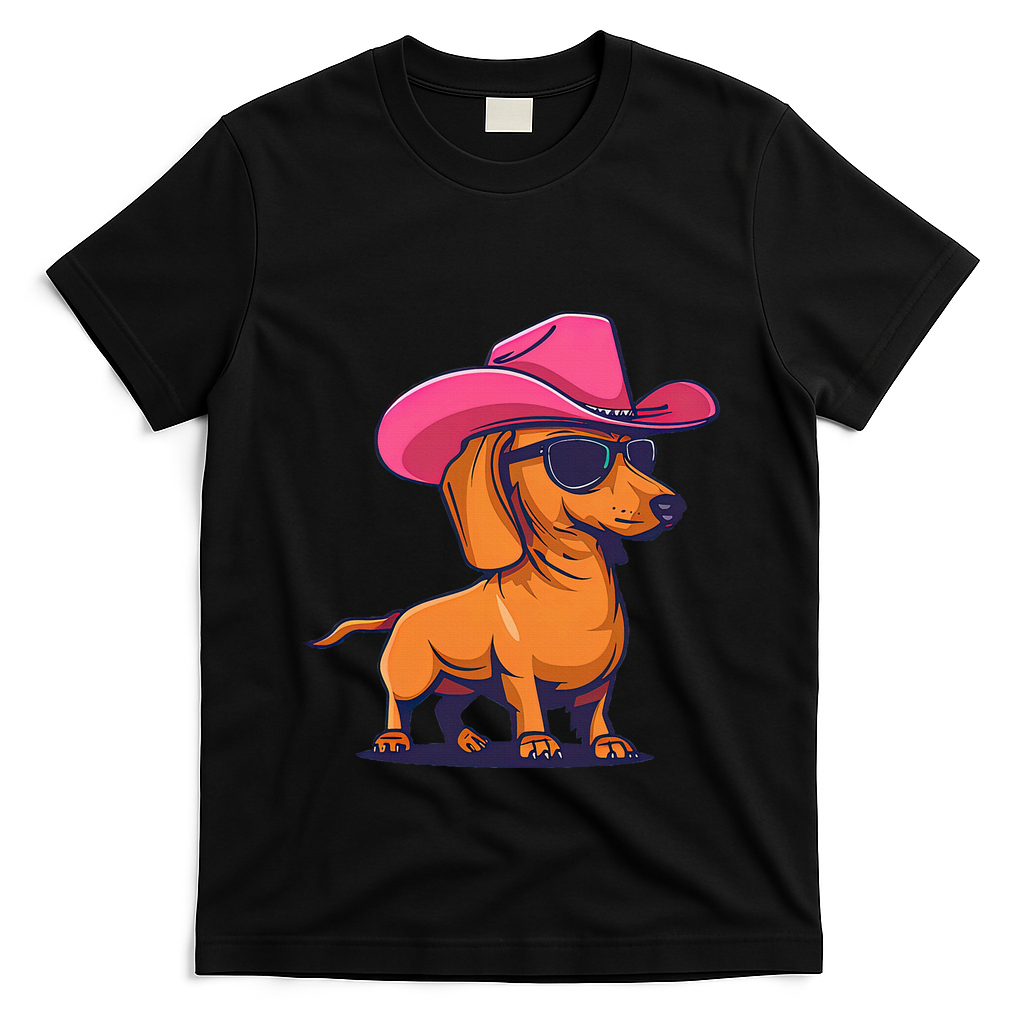 Cute Dachshund Cowboy Hat Wiener Sausage Dog Puppy T-Shirt
