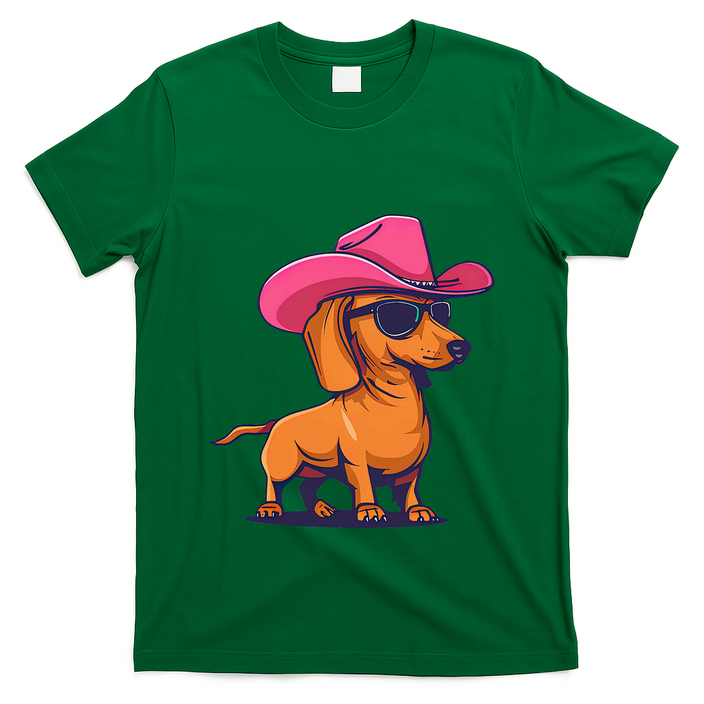 Cute Dachshund Cowboy Hat Wiener Sausage Dog Puppy T-Shirt