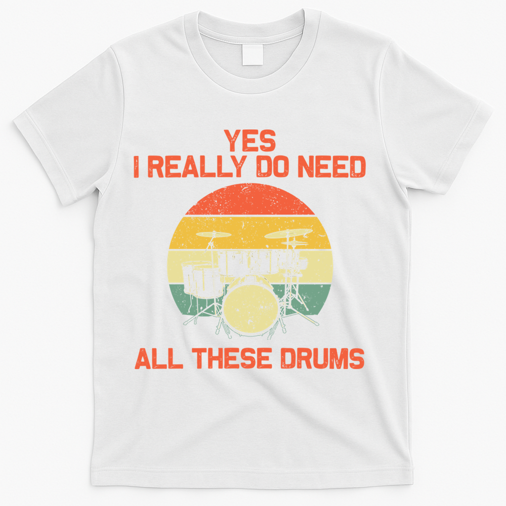 Cool Drumming Gifts Drummer Accessories & Stuff T-Shirt - White