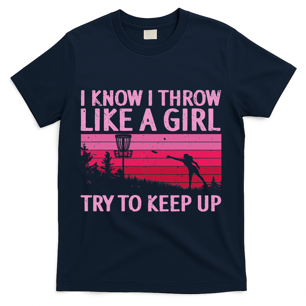 Cool Disc Golf Design For Women Disc Golf Player T-Shirt - Navy
