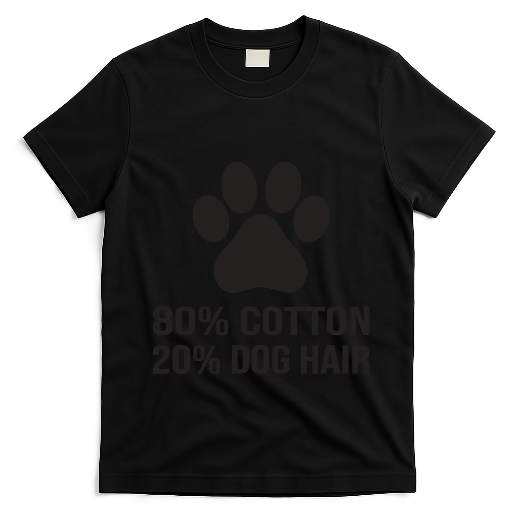 Cotton Dog Hair Funny Dog Saying T-Shirt - Black