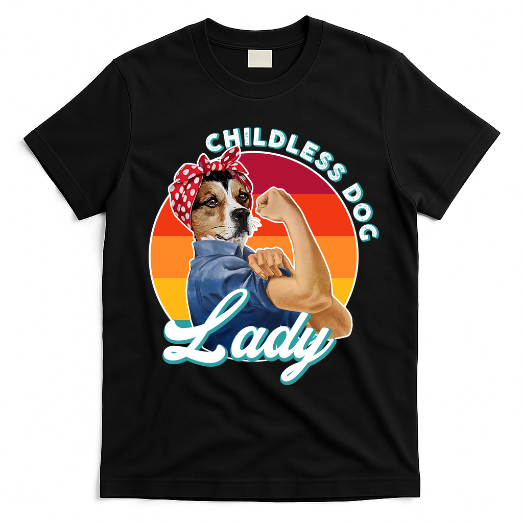 Childless Dog Lady Kamala Harris Funny T-Shirt - Black