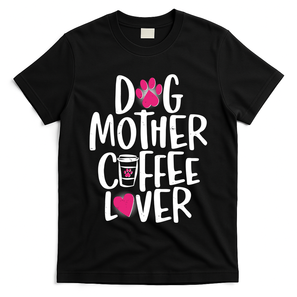 Cute Dog Mother Coffee Lover T-Shirt