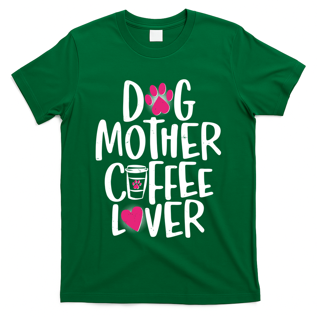 Cute Dog Mother Coffee Lover T-Shirt