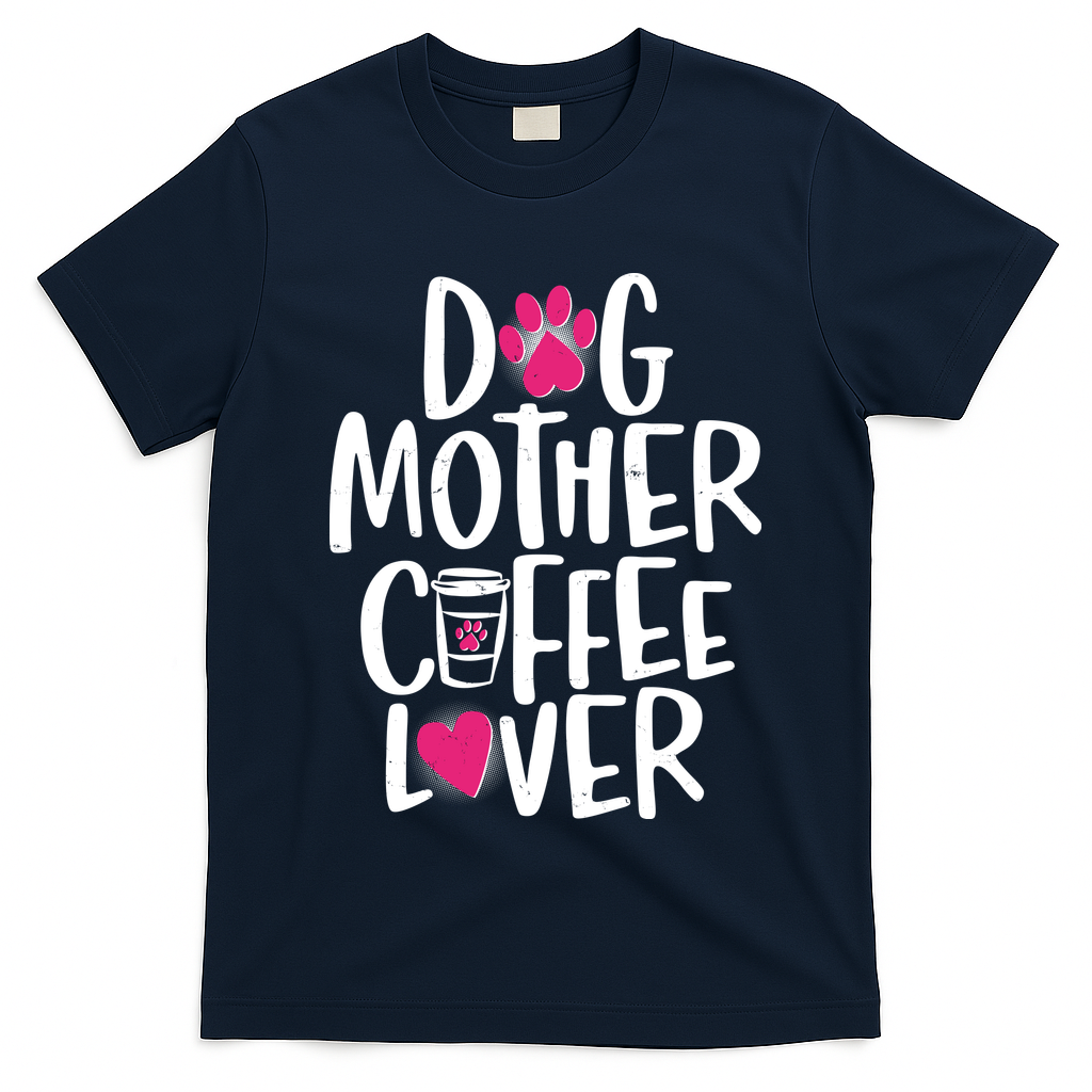 Cute Dog Mother Coffee Lover T-Shirt