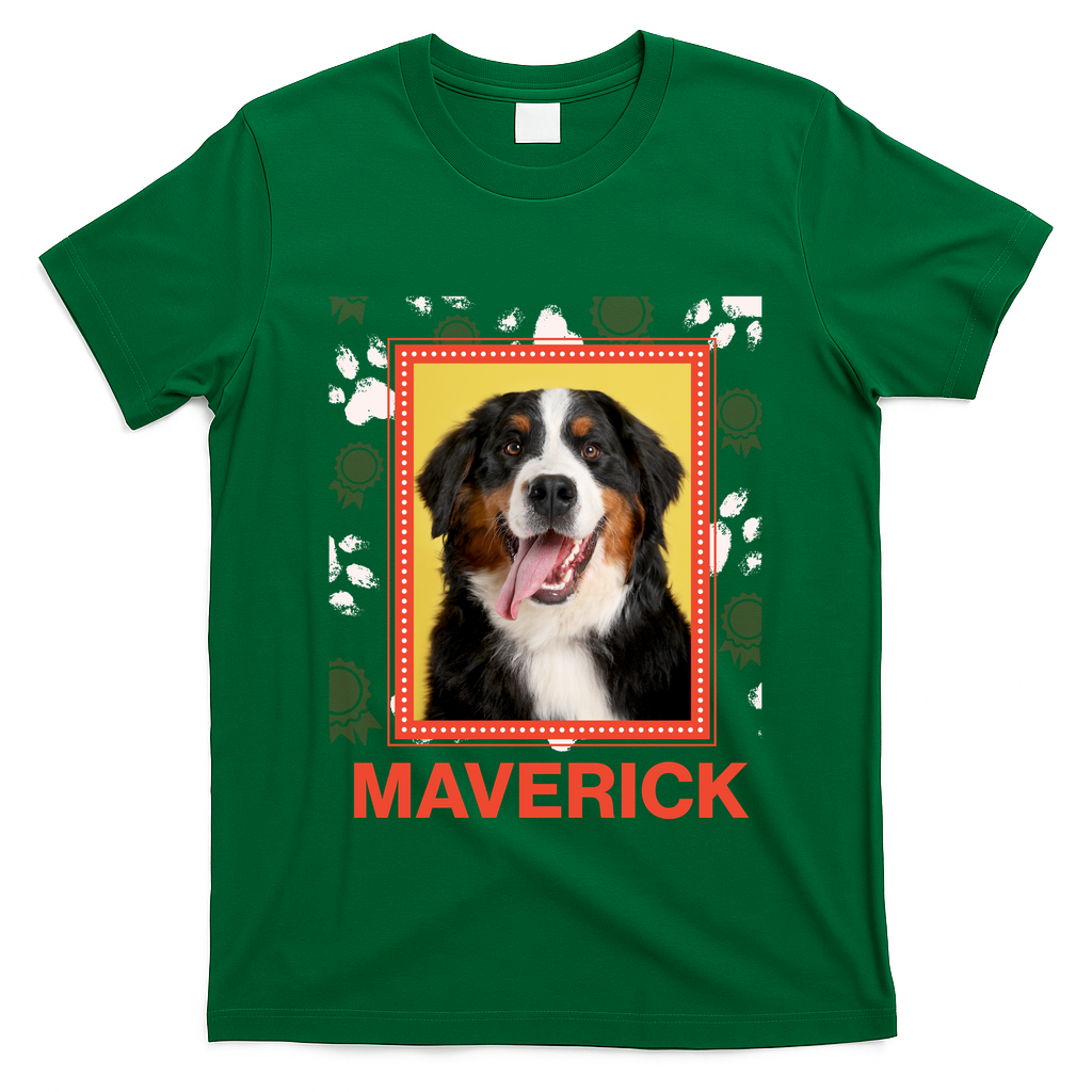 Custom Dog Pet Personalize Picture Photo Name T-Shirt