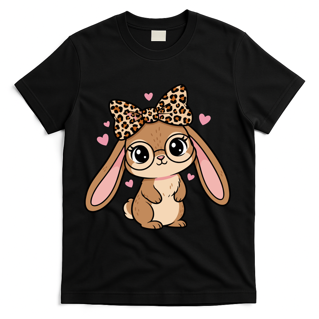 Cute Easter Bunny T-Shirt - Black