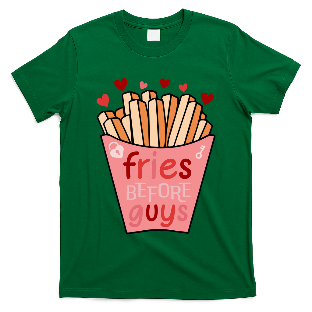 Cute Fries Before Guys Valentine's Day Gift T-Shirt